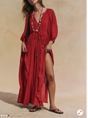 NWT Free People Plenty of love Maxi Dress with Side Slits